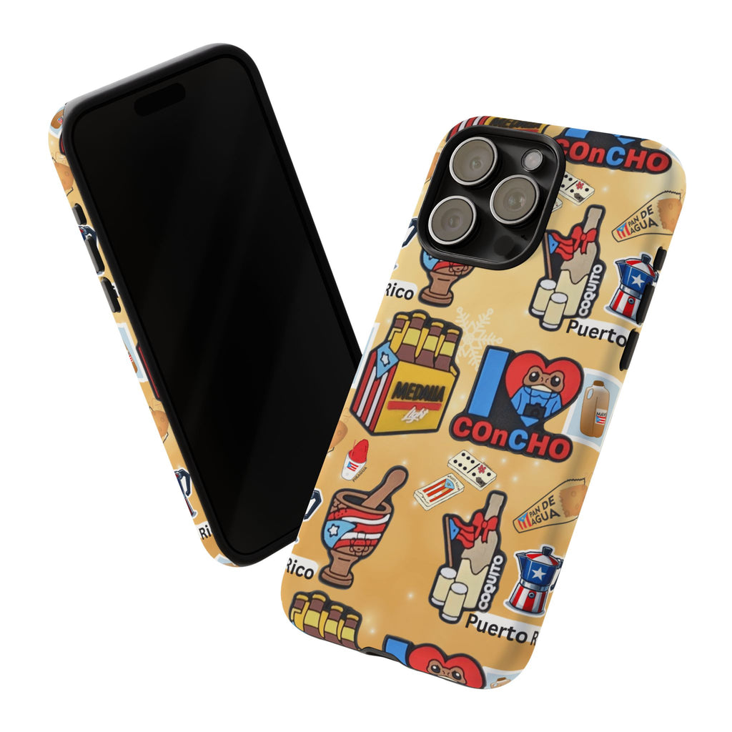 Puerto Rico Sticker Collage Tough Case  ‘I  Concho’ Pattern Phone Case
