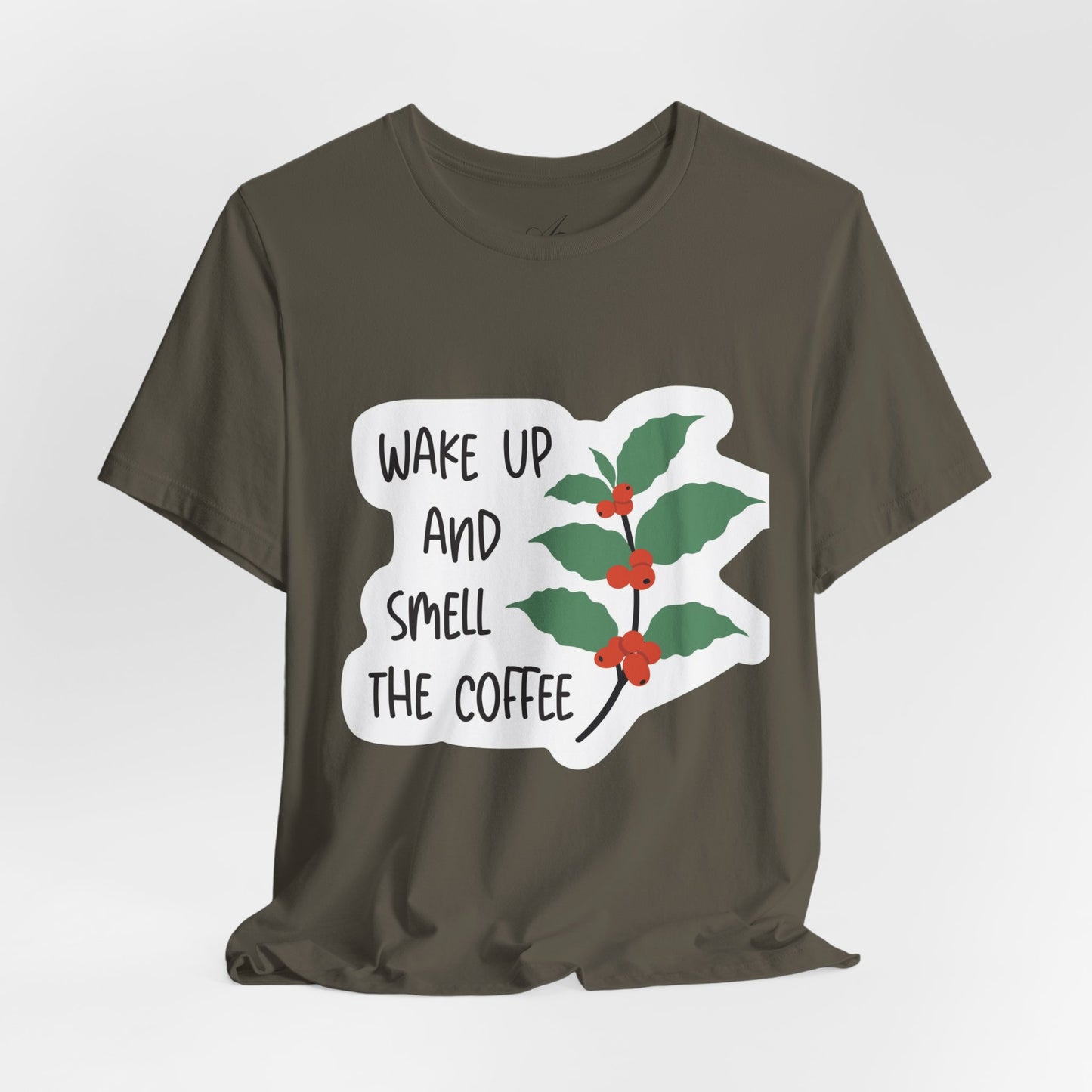 Wake Up and Smell the Coffee Tee  Coffee Plant Graphic T-Shirt