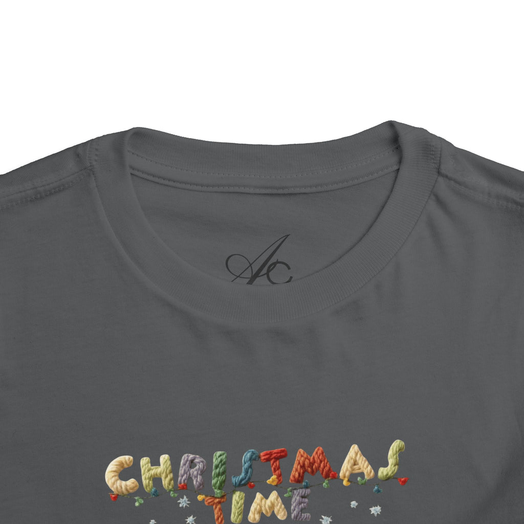 Christmas Time Toddler Tee  Cute Holiday Toy & Santa Print