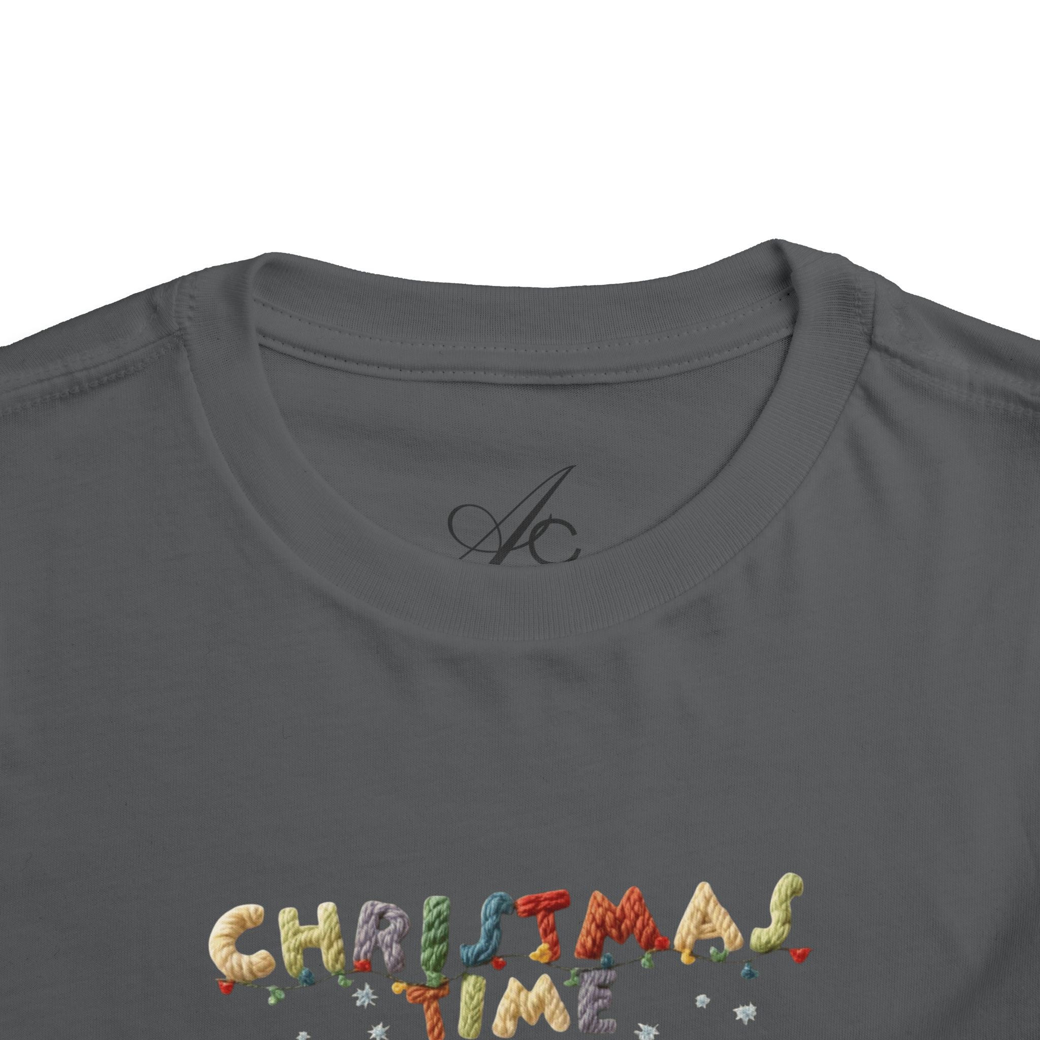 Christmas Time Toddler Tee  Cute Holiday Toy & Santa Print
