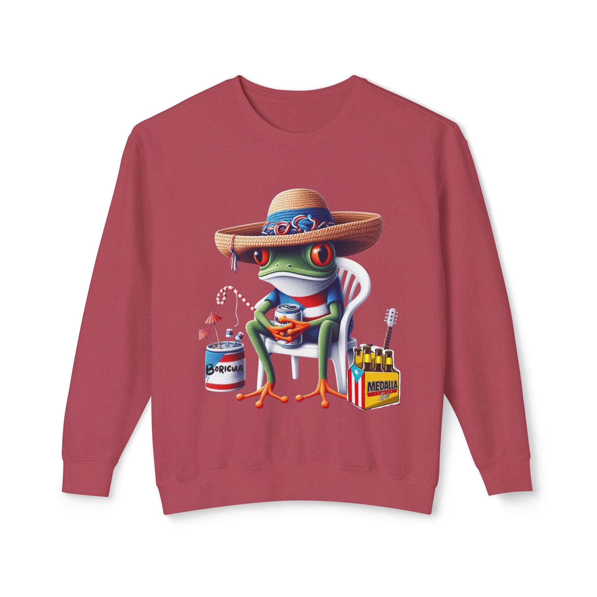 Coqui in Sombrero Crewneck Sweatshirt Puerto Rico’s Navidades