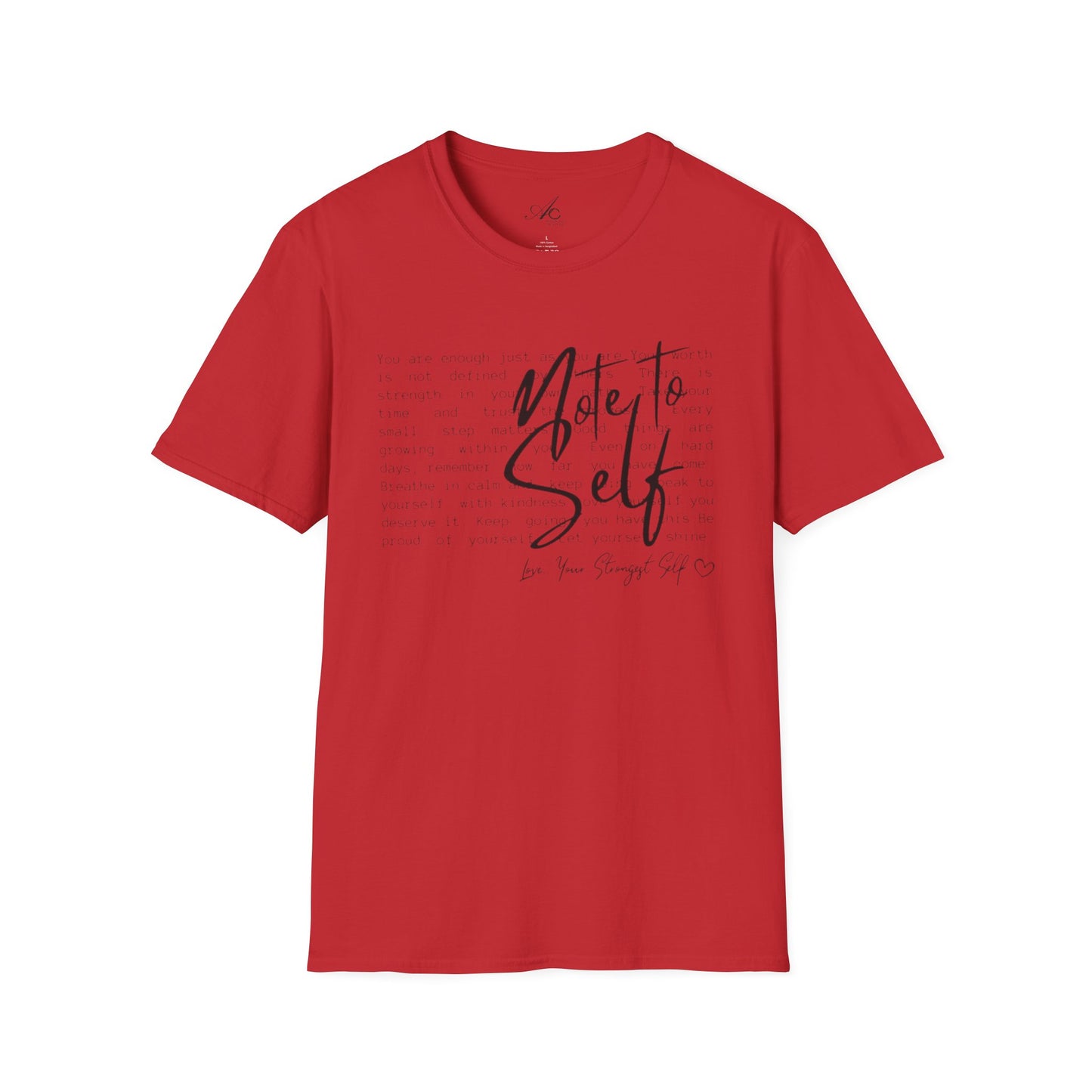 Note to Self T‑Shirt  Minimal Script Inspirational Tee