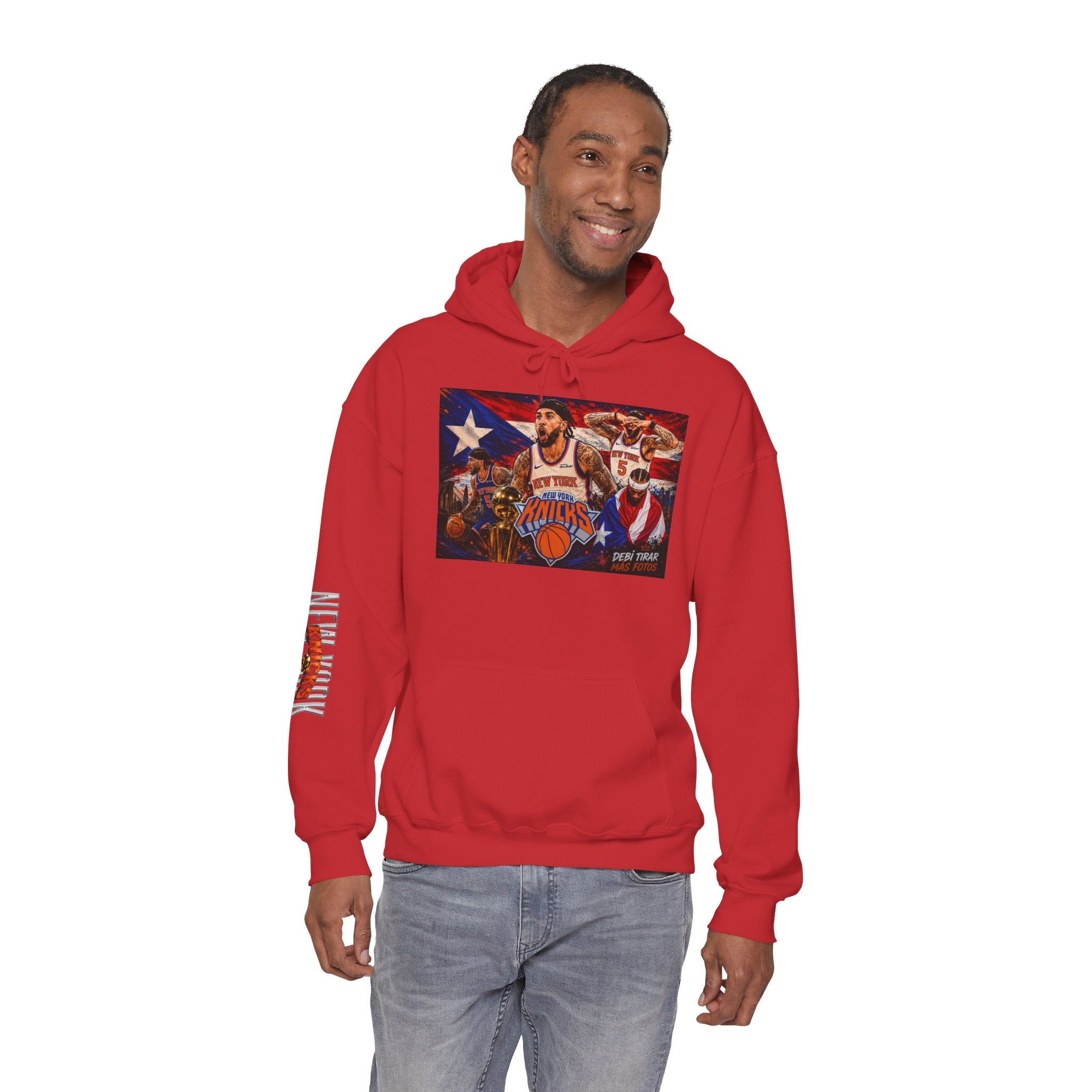 NY-K Retro Player Collage Hoodie — Basketball Fan Sweatshirt