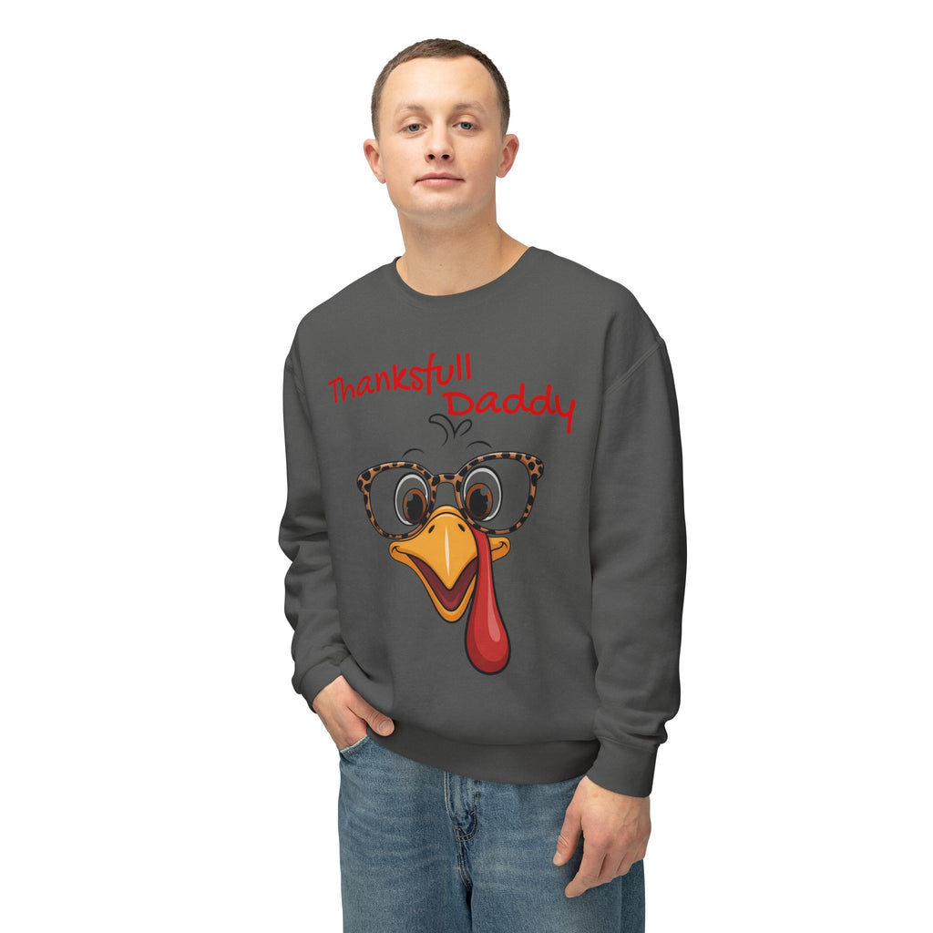 Thanksgiving Turkey 'Thankstfull Daddy' Crewneck Sweatshirt Fall T-Shirts and Sweatshirts Collection