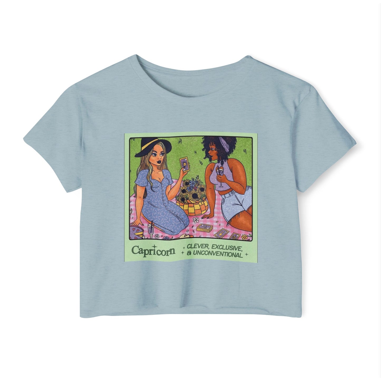 Halloween lovers Women's Festival Crop Top - Playful Capricorn Design, Boho Chic Style, Summer Tops, Festival Outfits, Gift for Her