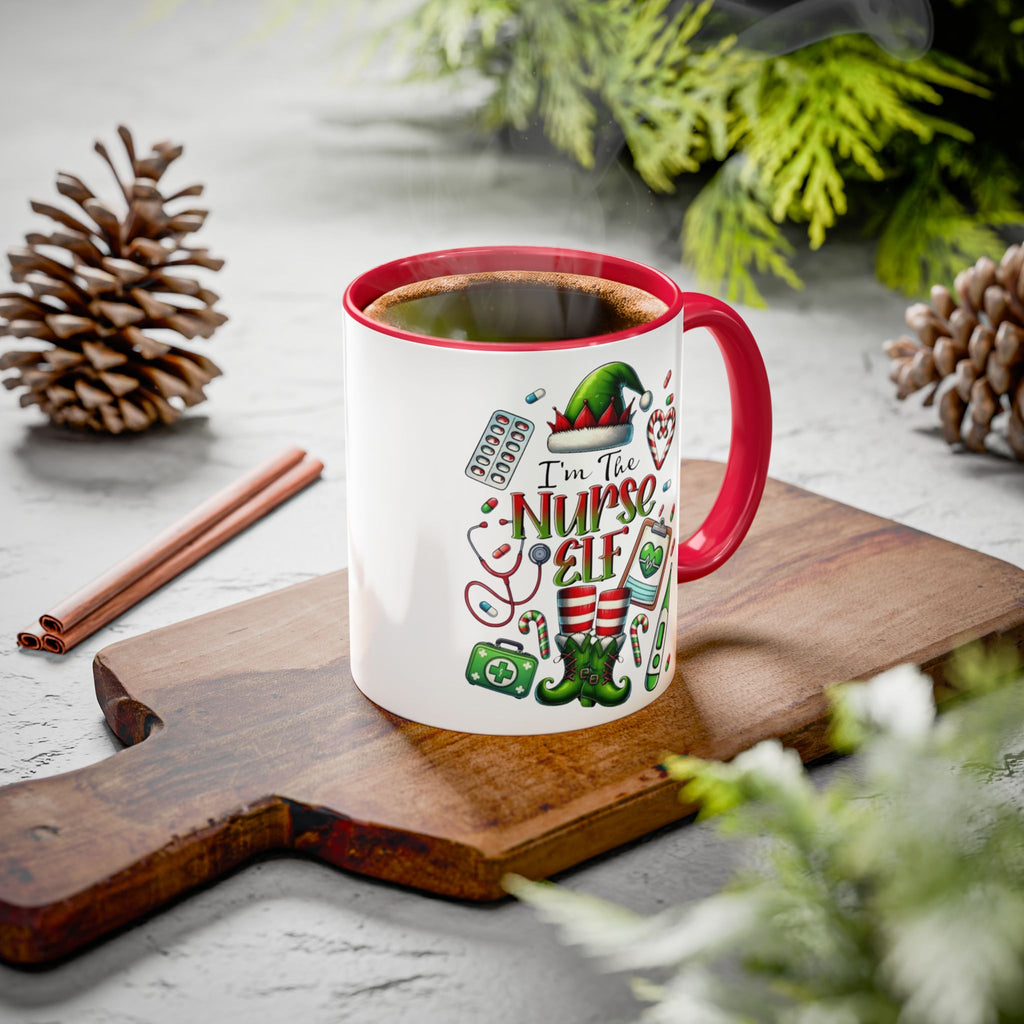 Nurse Elf Coffee Mug — Christmas Medical Holiday Gift (11oz & 15oz) Medical Christmas Mug