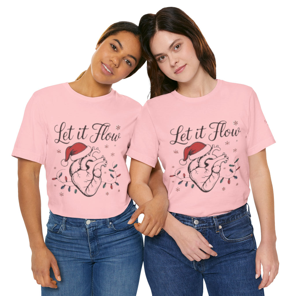 Let It Flow Heart Tee  Christmas Anatomical Heart Shirt