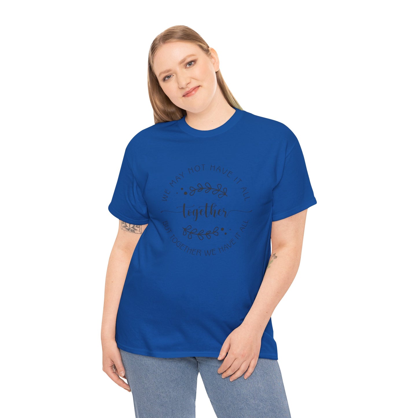 Together Floral Circle Tee  "Together" Inspirational Family Unity Shirt