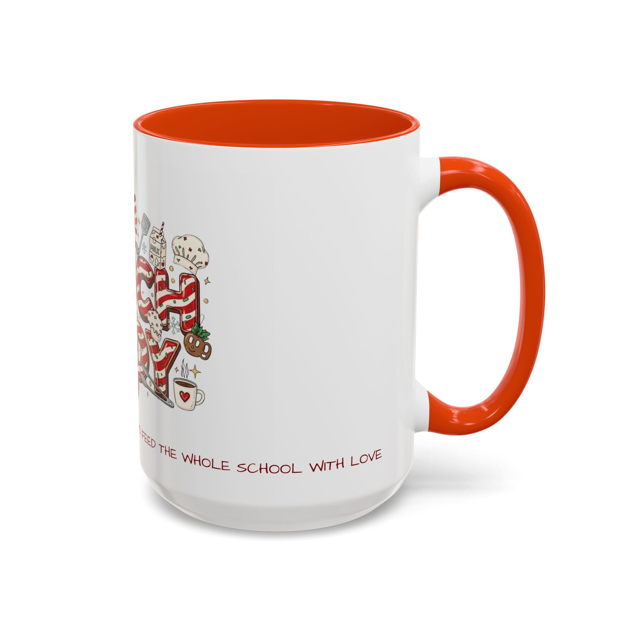 Lunch Lady Mug "Cafeteria Hero Who Feeds the Whole School With Love" | 11oz/15oz Gift  School Staff Christmas Mug Collection