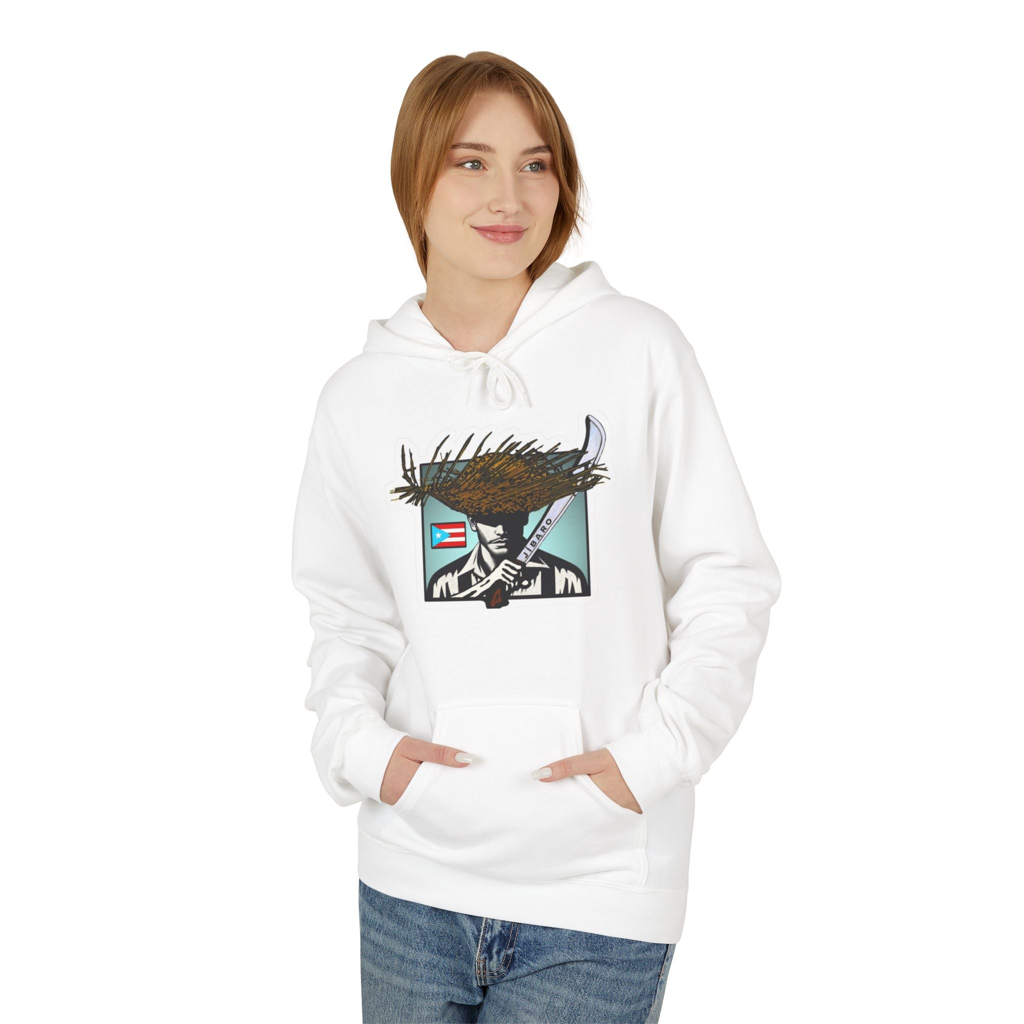Gíbaro Hoodie  Puerto Rican Pride Pullover with Flag Machete Design