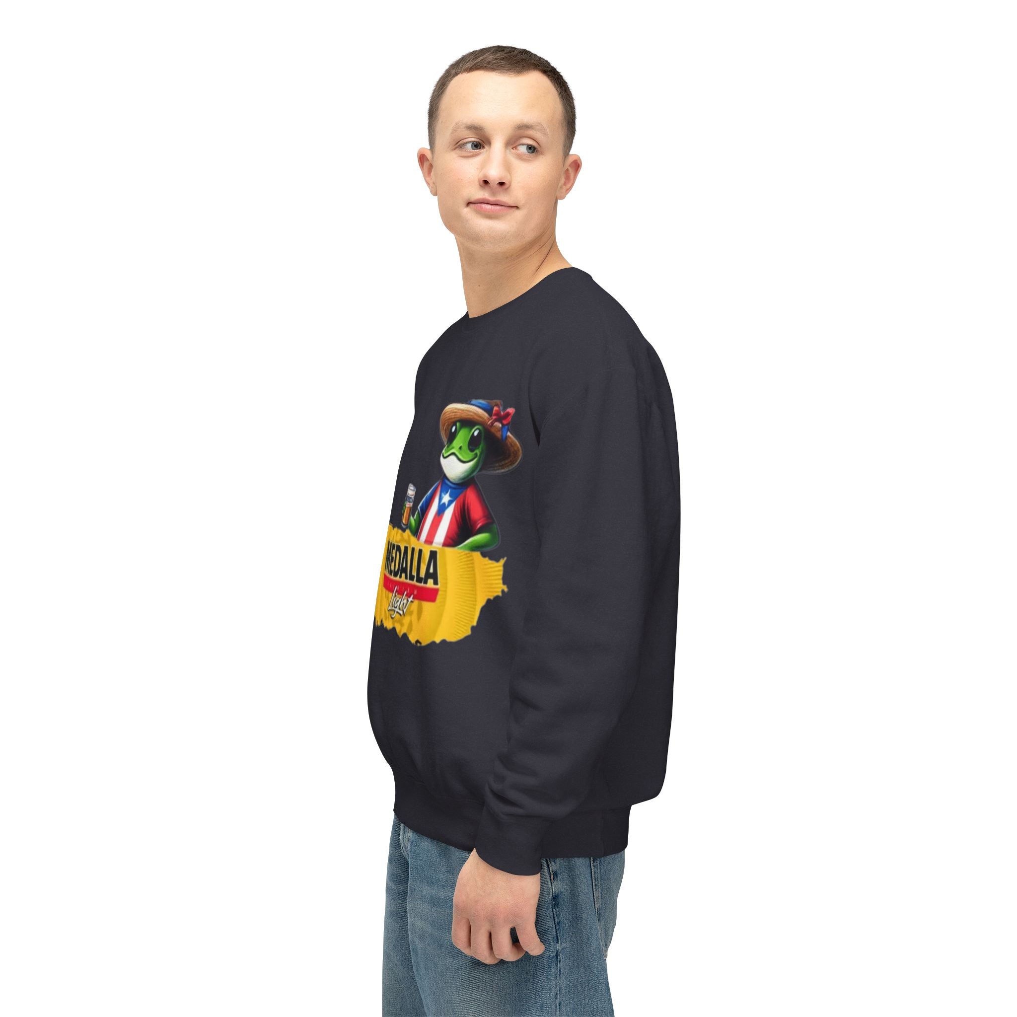 Medalla Light Puerto Rico Sweatshirt Coqui Boricua flag  Beer Pack Graphic Puerto Rico Navidades