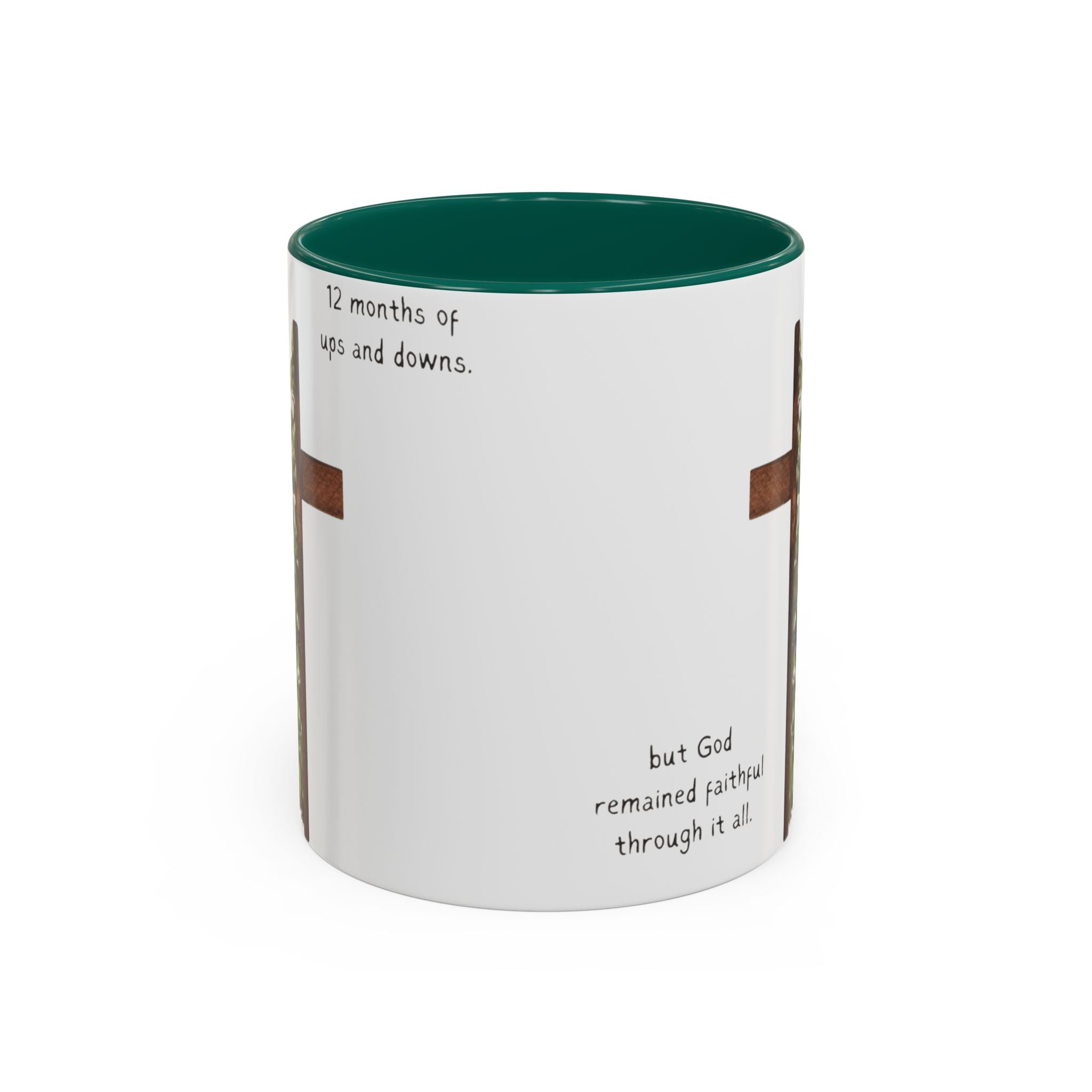 Christian Cross & Pine Tree Mug — Faith Reminder Coffee Cup (11oz/15oz)