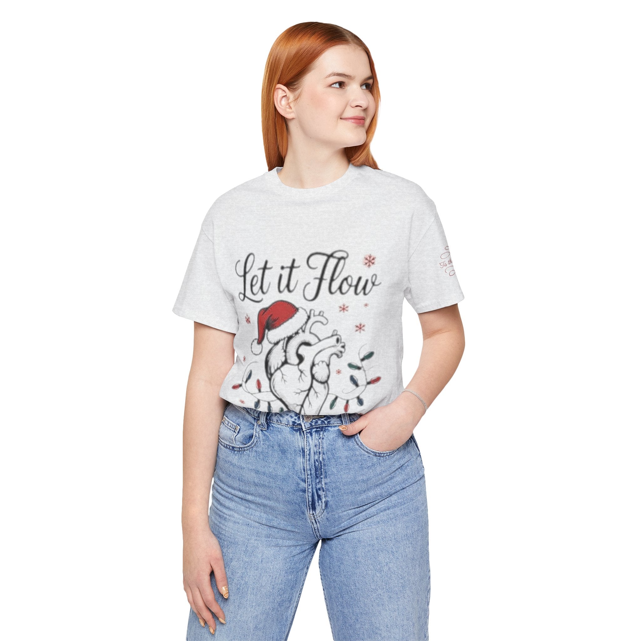 Let It Flow Heart Tee  Christmas Anatomical Heart Shirt