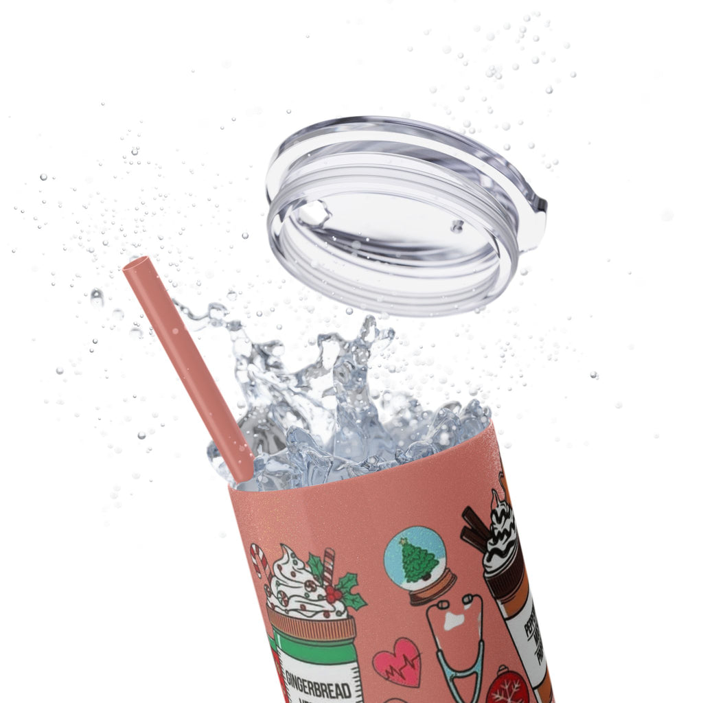 Emergency Department Nurse Christmas Skinny Tumbler - 20oz Holiday Medical Travel Cup with Straw Medical Christmas Mug