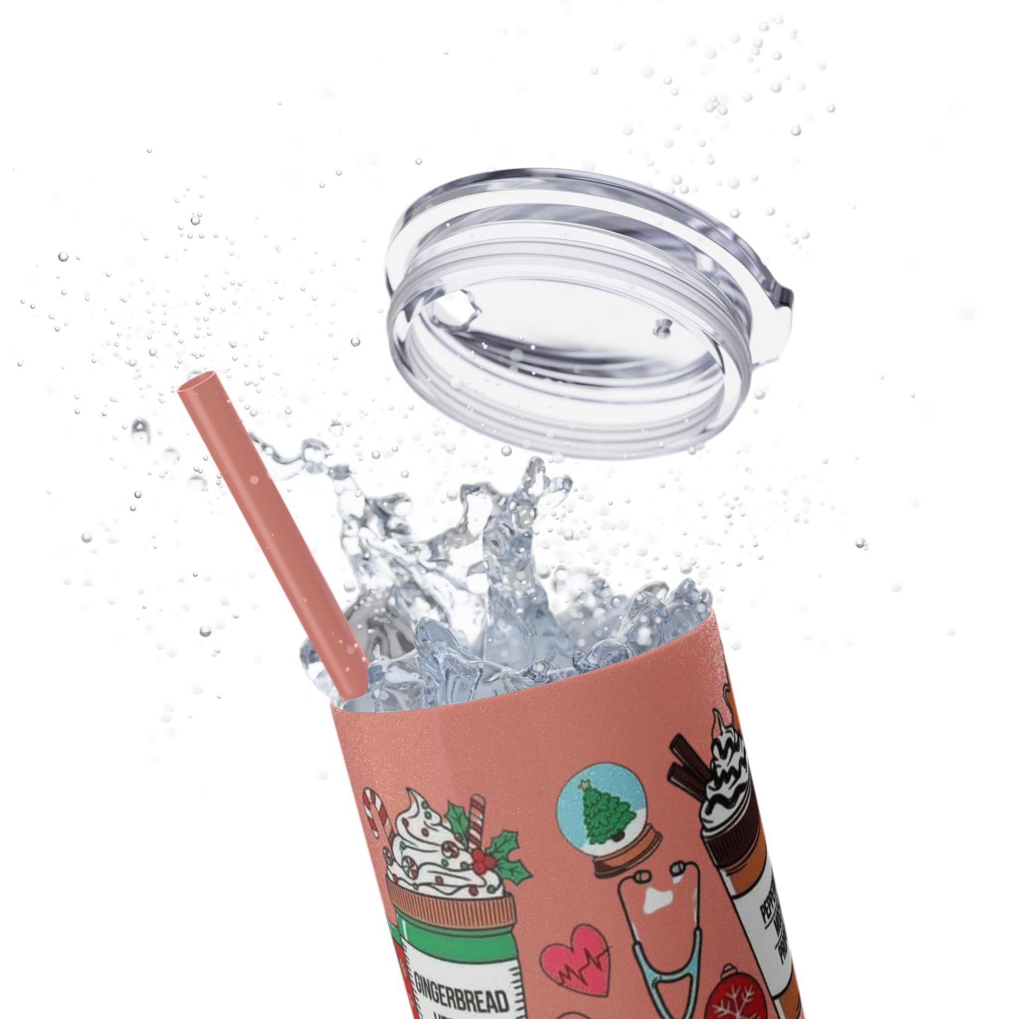 Emergency Department Nurse Christmas Skinny Tumbler - 20oz Holiday Medical Travel Cup with Straw Medical Christmas Mug