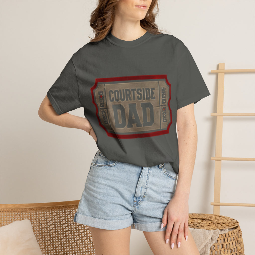 Courtside Dad T-Shirt — Vintage Ticket-Style Basketball Dad Tee