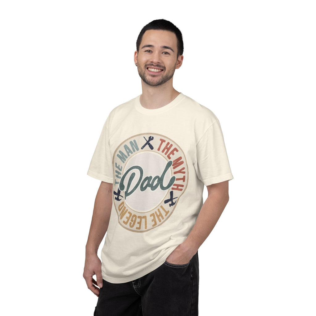 Dad Retro Badge T-Shirt — “Dad: The Man, The Myth, The Legend” Father’s Day Tee