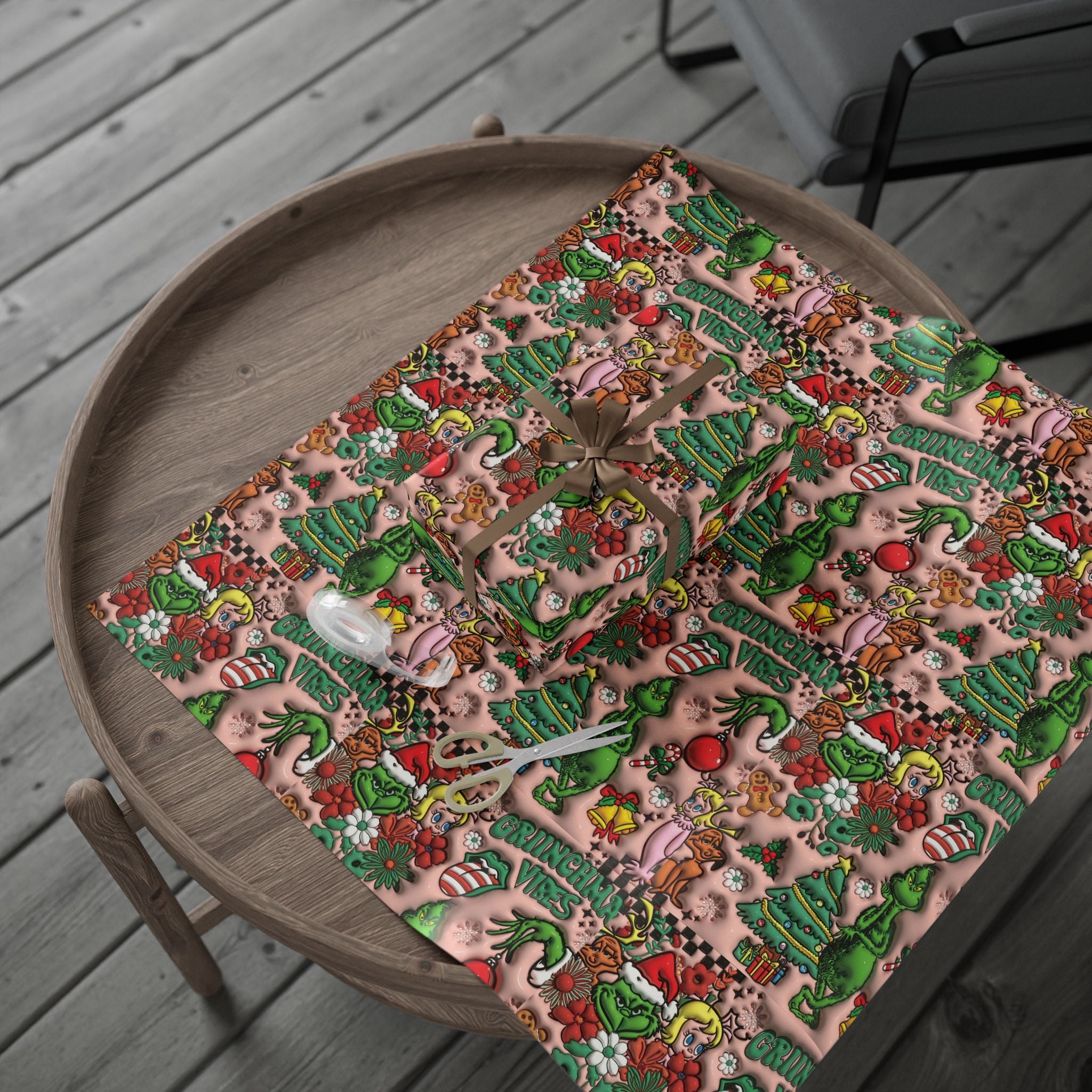 Christmas Cookie & Holly Wrapping Paper Roll — Festive Baking Pattern Gift Wrap