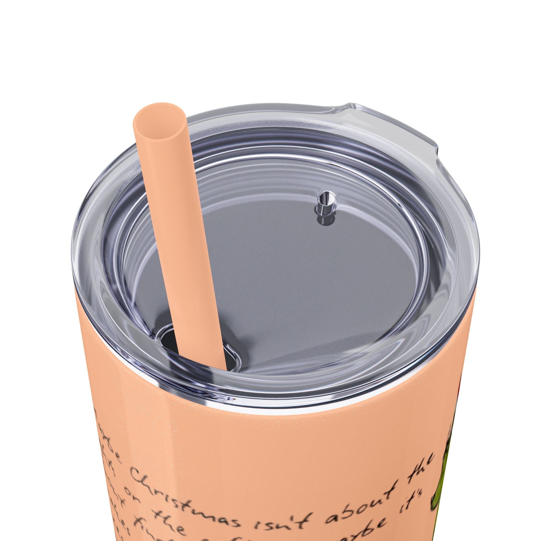 Grinch Christmas Skinny Tumbler with Straw — Dr. Seuss Holiday Quote Design, 20oz Christmas Mugs Collection