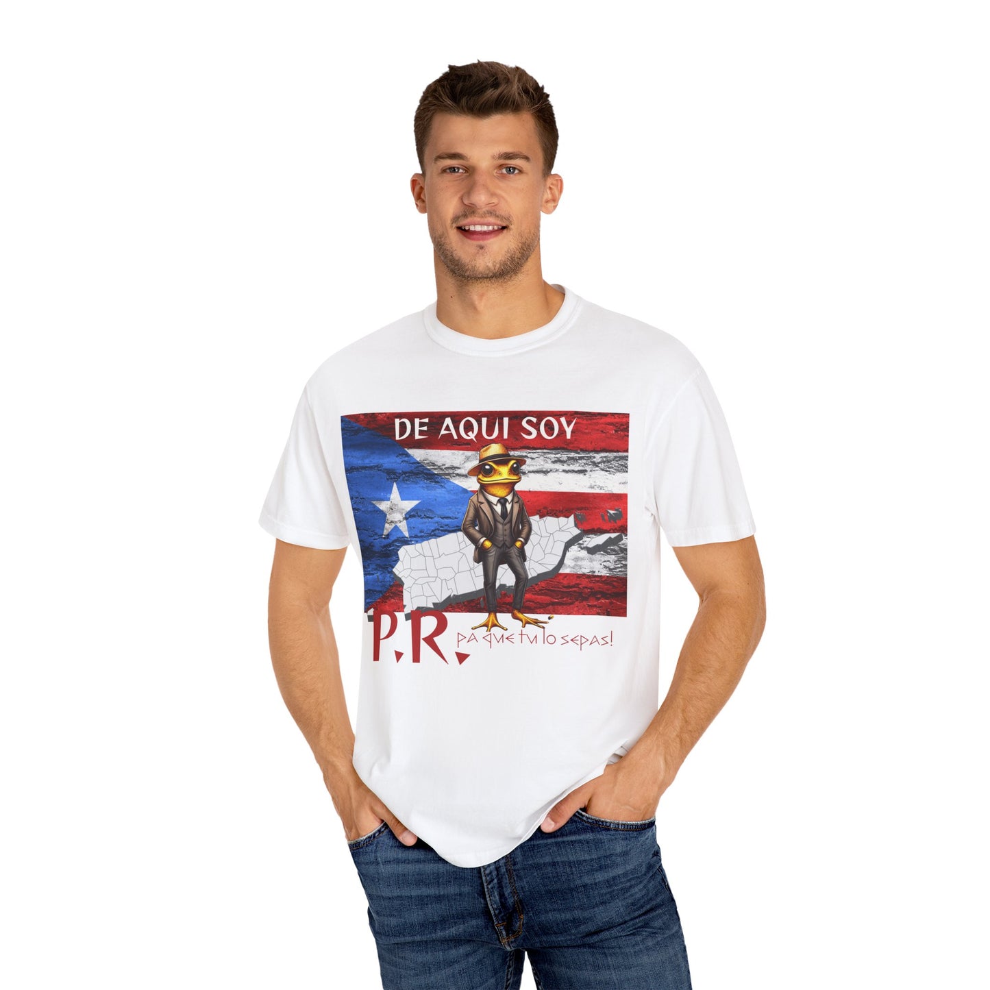 Puerto Rican Pride T-Shirt, Fun Casual Wear, Unisex Garment-Dyed Tee, Perfect for Celebrations, Cultural Identity Shirt