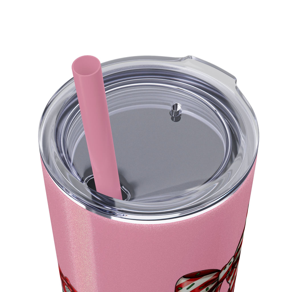 Christmas mug for the office team who keeps everything running smoothly. Candy Cane Christmas Office Secret Santa Design, 20oz with Straw