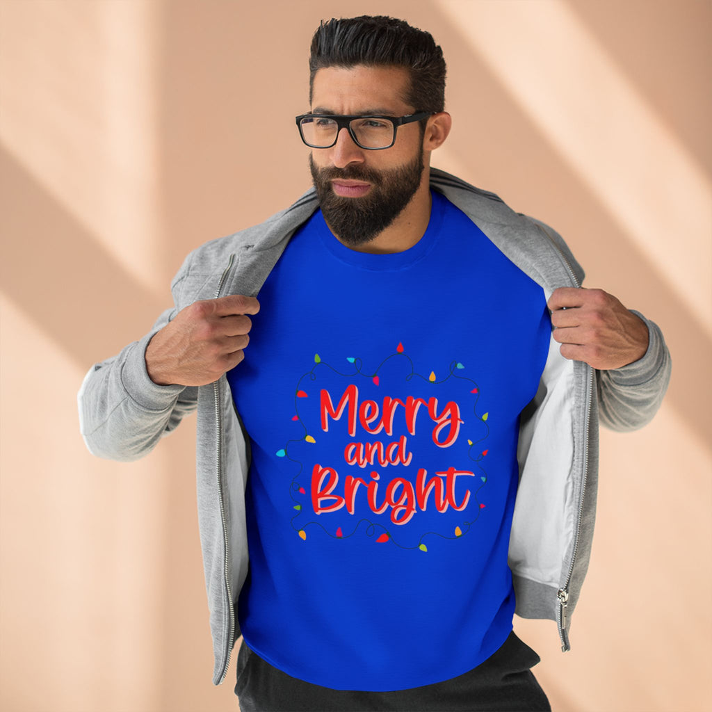 Christmas T-Shirts & Sweatshirts | Holiday Graphic Tees & Cozy Festive Wear Merry and Bright Crewneck Sweatshirt