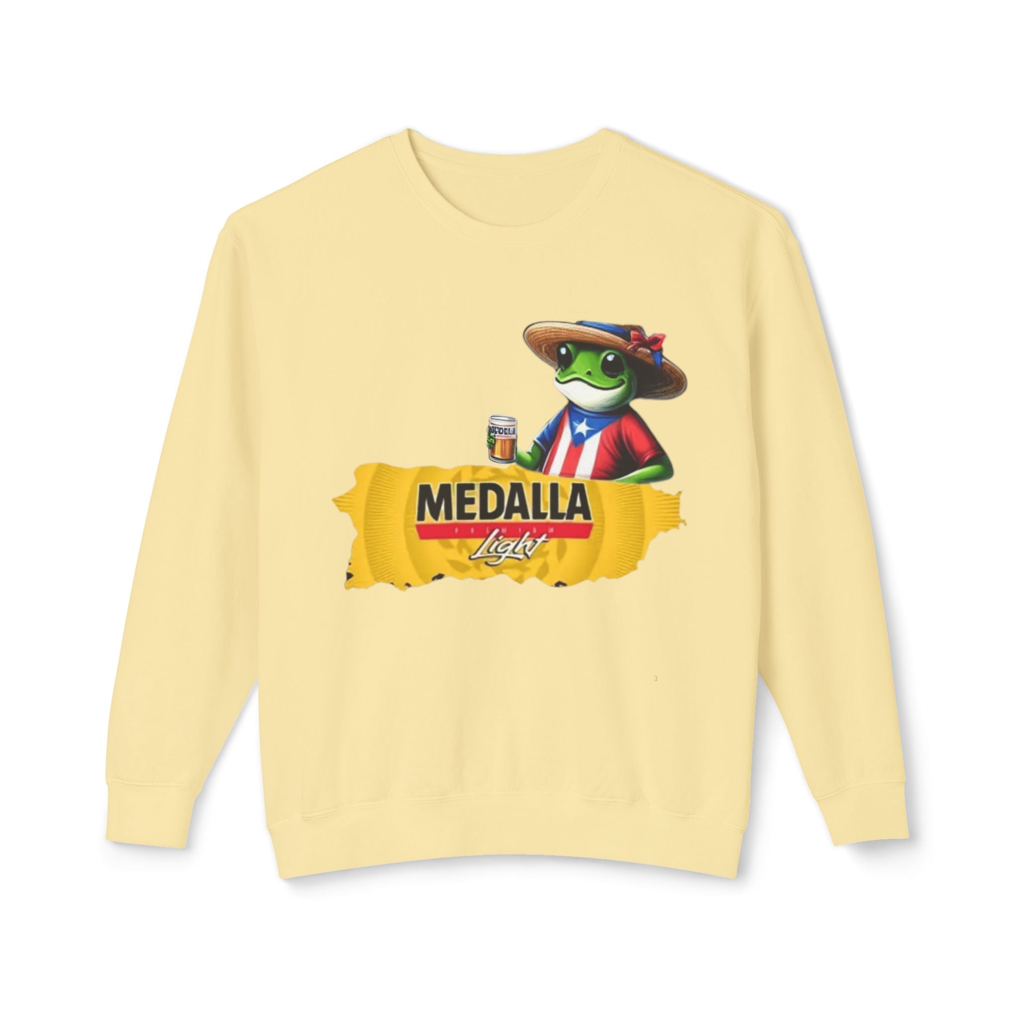 Medalla Light Puerto Rico Sweatshirt Coqui Boricua flag  Beer Pack Graphic Puerto Rico Navidades
