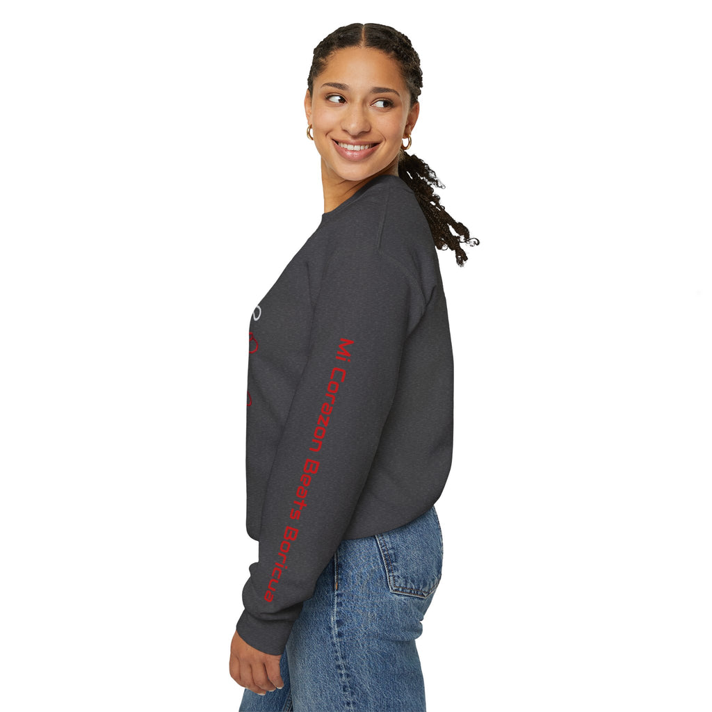 Puerto Rico Heart Crewneck Sweatshirt  Puerto Rican Flag Heart Knit Design