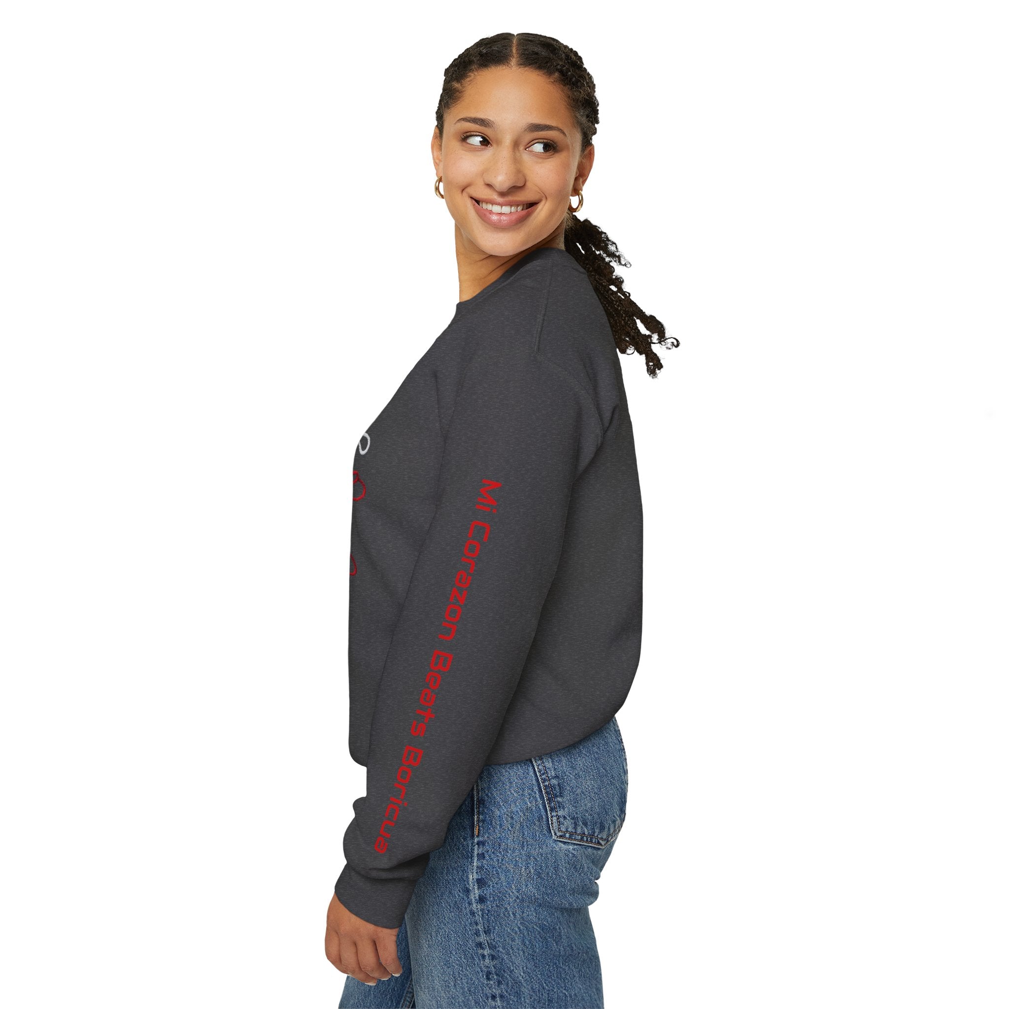 Puerto Rico Heart Crewneck Sweatshirt  Puerto Rican Flag Heart Knit Design