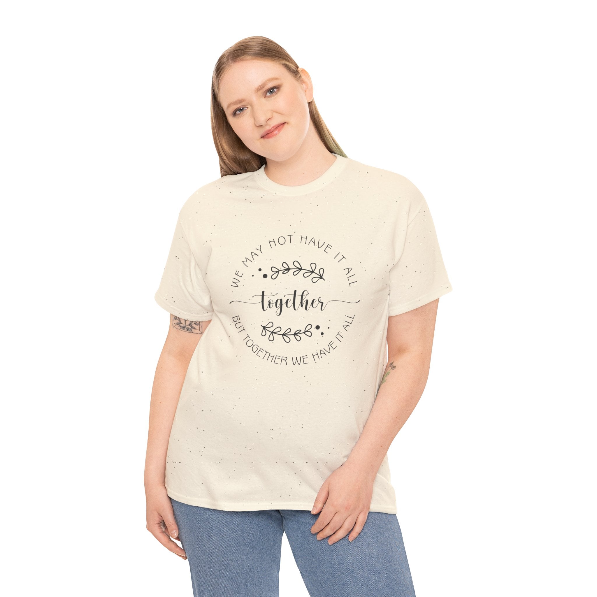 Together Floral Circle Tee  "Together" Inspirational Family Unity Shirt