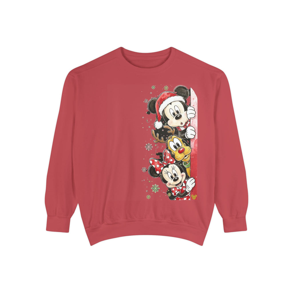 Christmas Disney Characters Sweatshirt  Mickey, Minnie & Pluto Holiday Crew Cartoon Christmas T-shirts and Sweaters