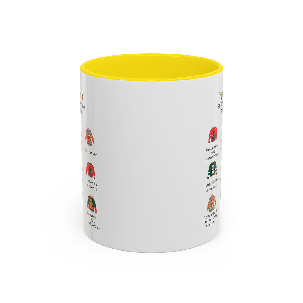Coffee Mug — 'En Estas Fechas Recuerda' Holiday Sweater Reminder Accent Mug (11/15oz)