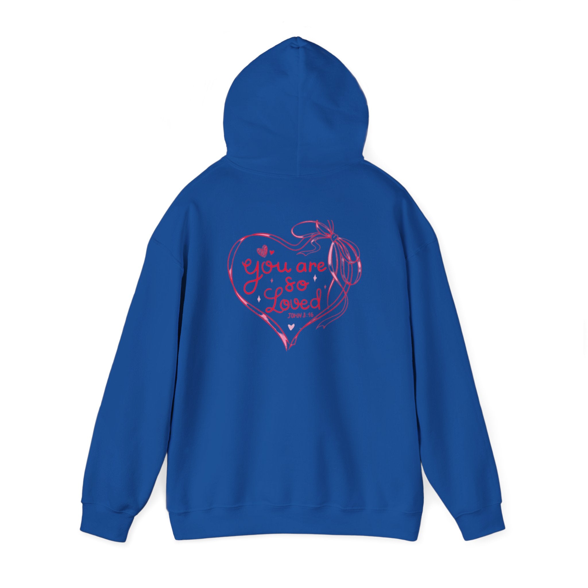 You Are So Loved Hoodie Heart Full” Heart Ribbon Comfort Sweatshirt