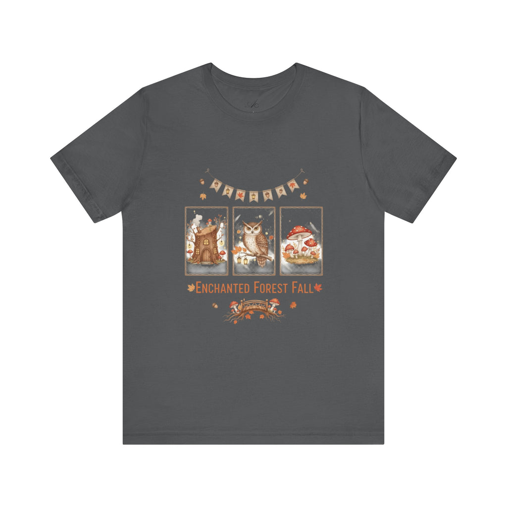 Enchanted Forest Fall Tee, Cute Owl Shirt, Autumn Graphic Tee, Nature Lover Gift, Cozy Fall Apparel, Wildlife T-Shirt, Unisex Fall Top