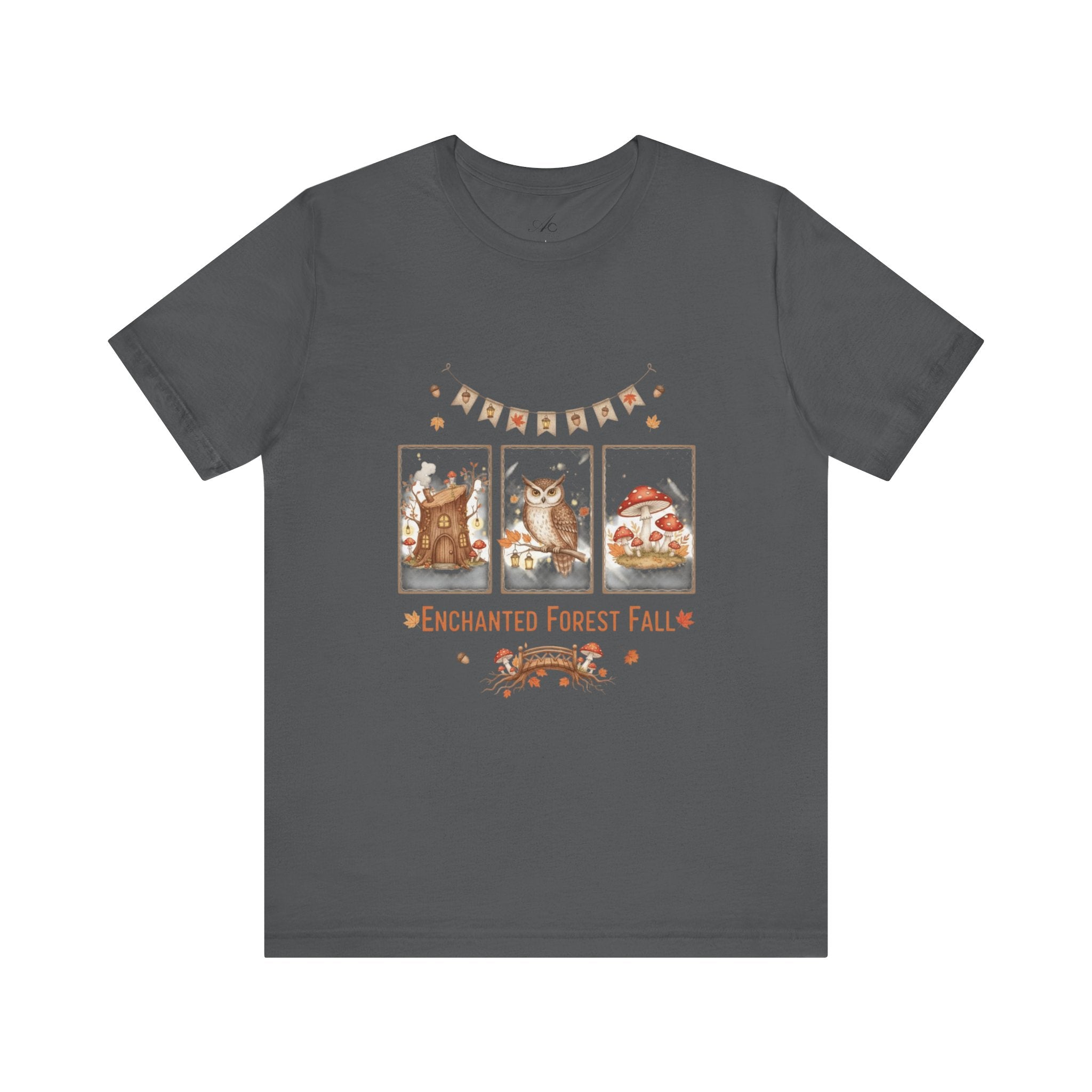 Enchanted Forest Fall Tee, Cute Owl Shirt, Autumn Graphic Tee, Nature Lover Gift, Cozy Fall Apparel, Wildlife T-Shirt, Unisex Fall Top
