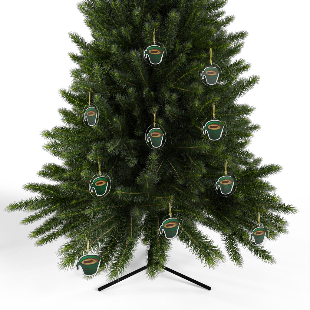 Puerto Rico Café Cup Acrylic Ornament  Merry & Bright Christmas Tree Decoration