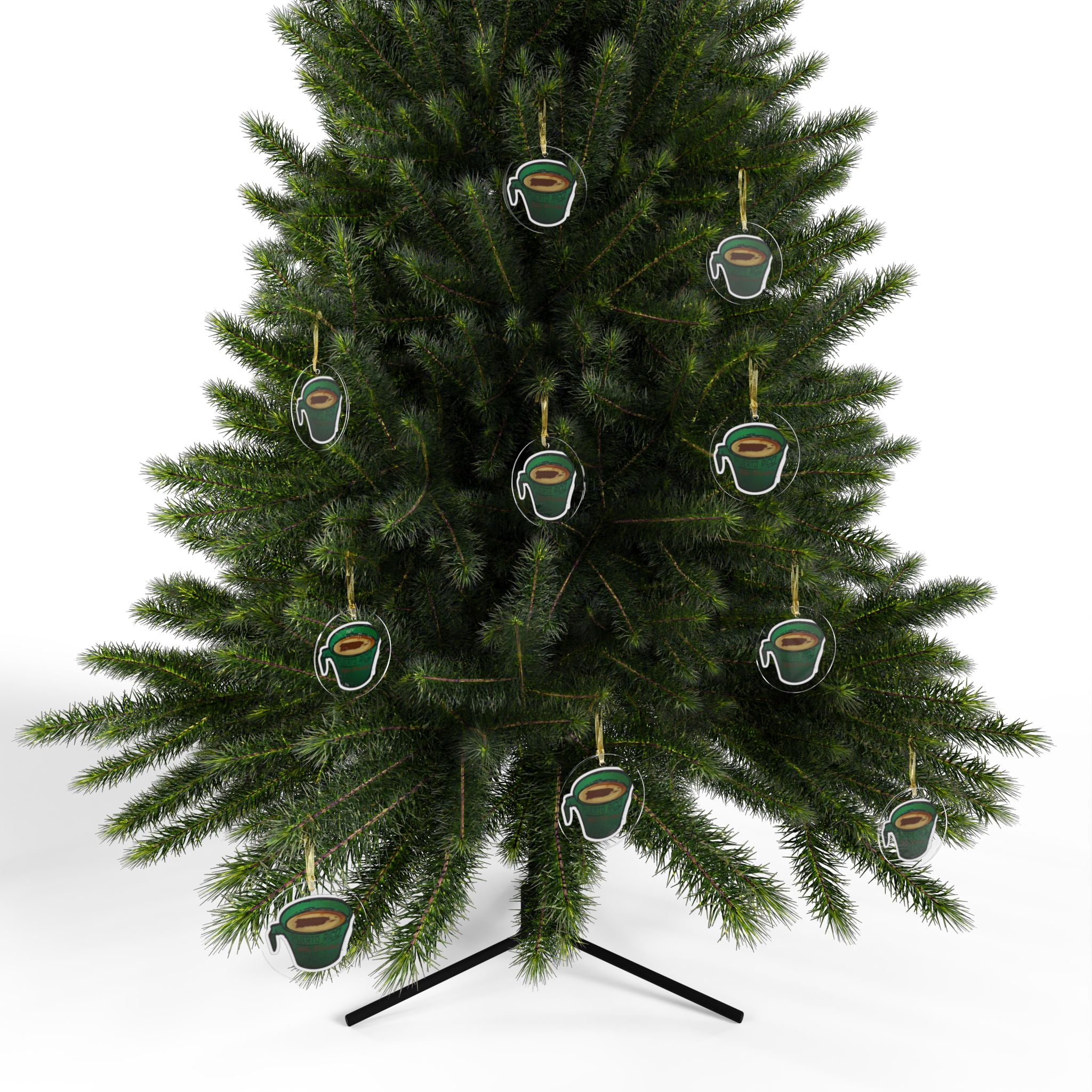 Puerto Rico Café Cup Acrylic Ornament  Merry & Bright Christmas Tree Decoration