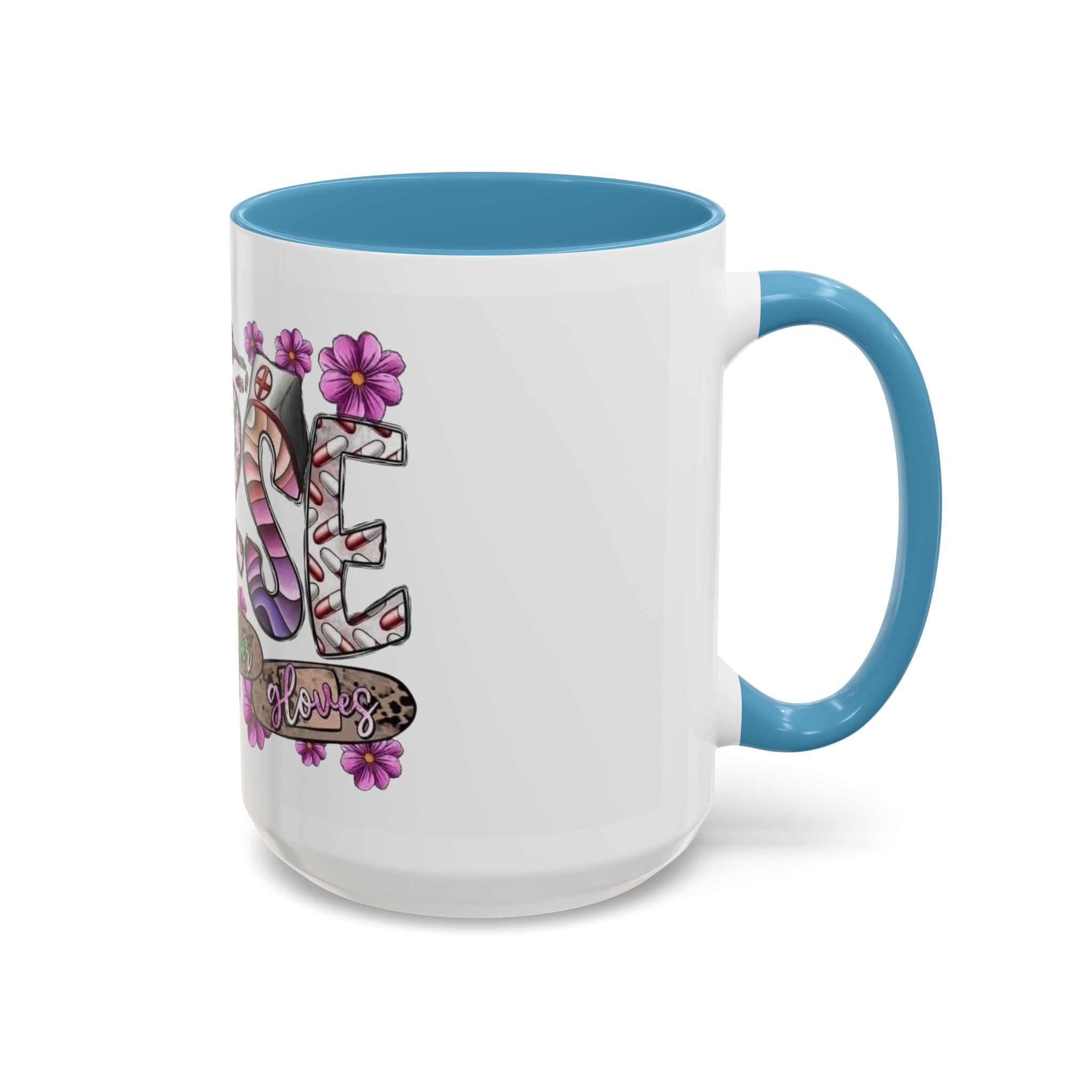 Nurse Love Coffee Mug  Cute Floral Medical Stethoscope & Syringe Design (11/15oz) Medical Christmas Mug