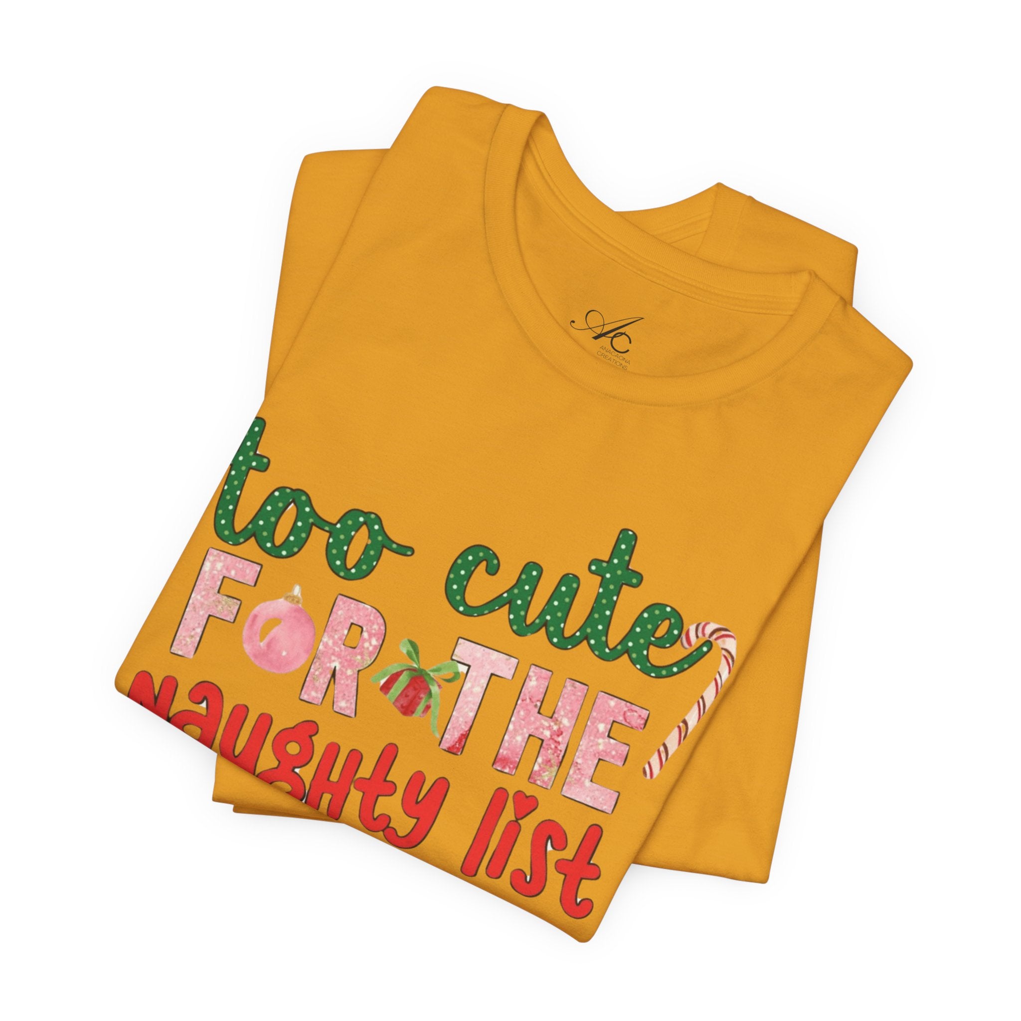 Christmas T-Shirts and Sweatshirts Collection Cute Grinch Holiday Tee 'Too Cute for the Naughty List' Unisex Jersey T-Shirt