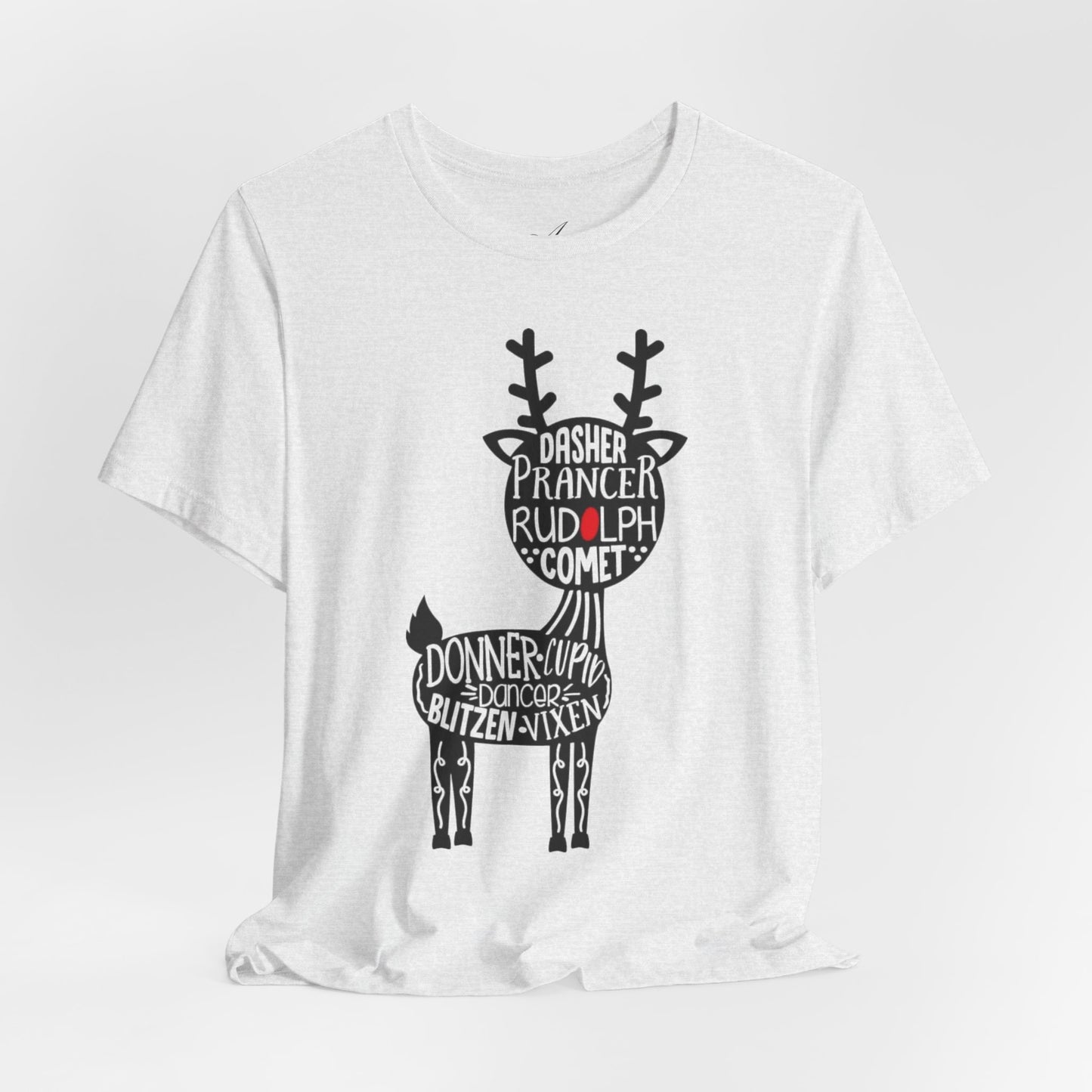 Christmas Reindeer Graphic Tee - Unisex Jersey Short Sleeve Shirt