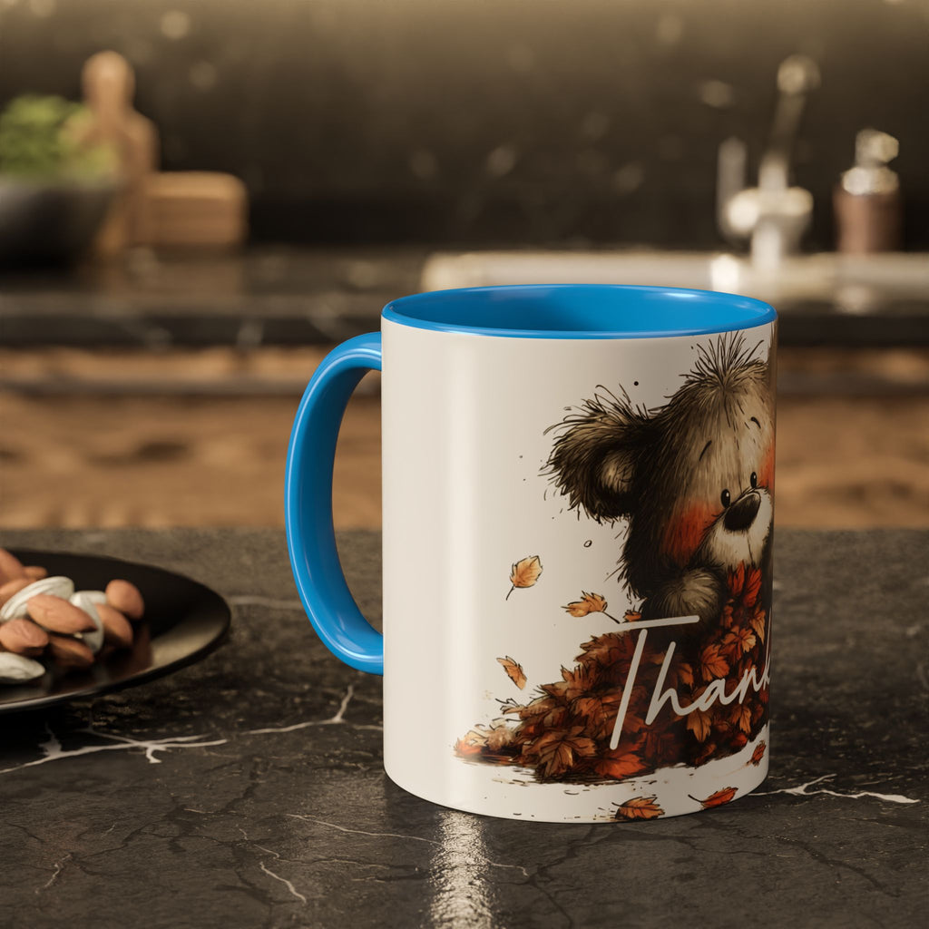 Thankful Bear Autumn Mug — Cute Fall Coffee Cup (11oz, 15oz)