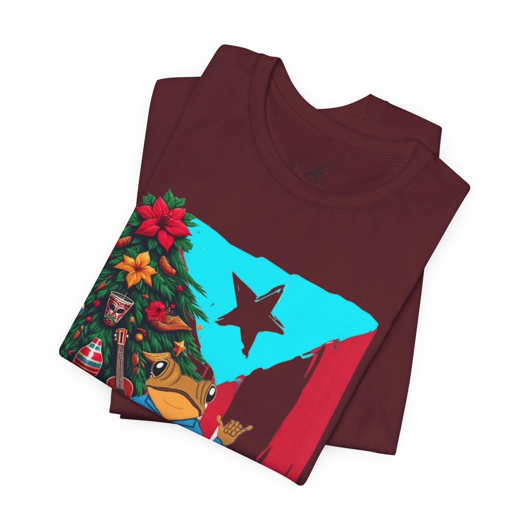 Puerto Rico Holiday T-Shirt  Coquí by Christmas Tree Graphic Puerto Rico’s Navidades