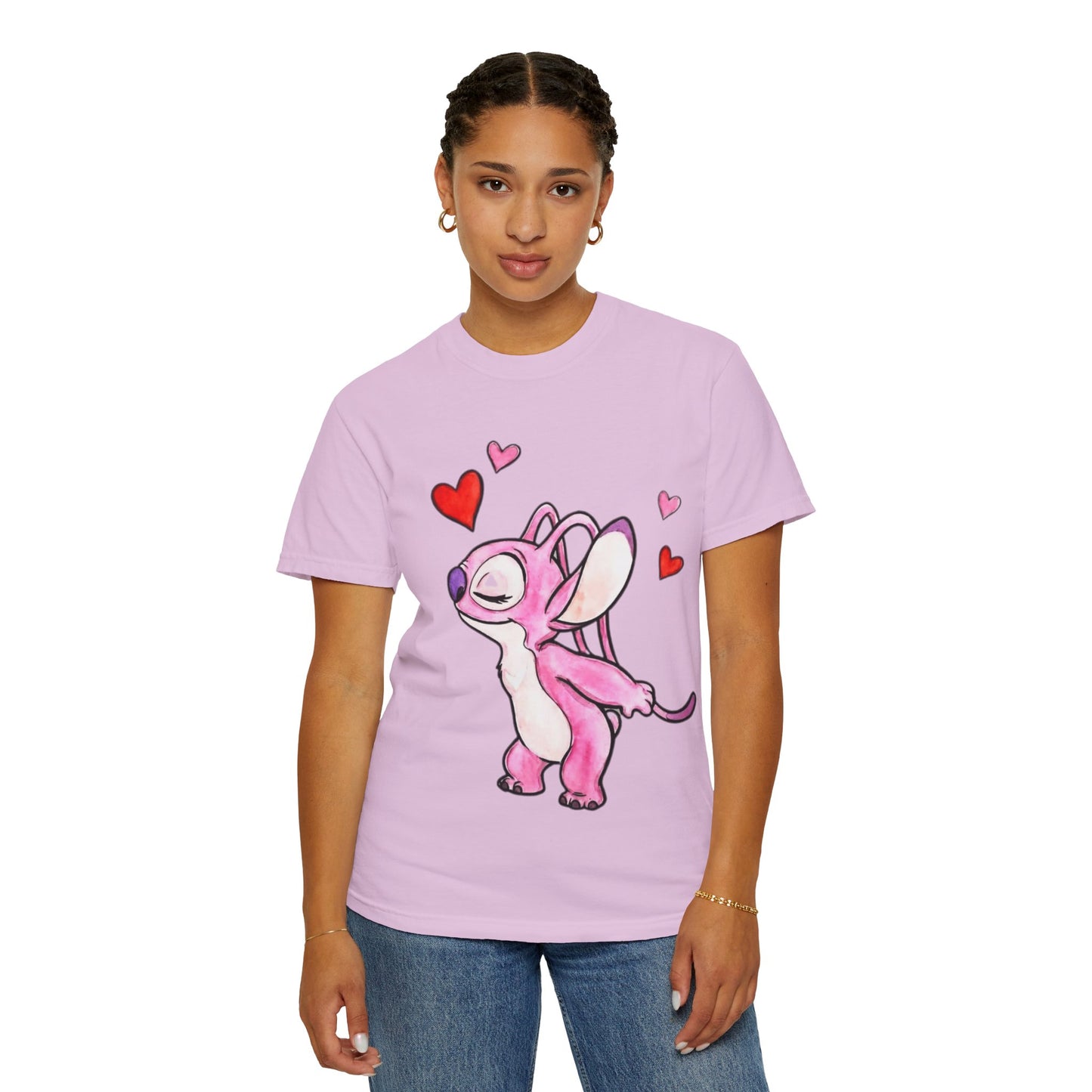 T-Shirt — Cute Pink Cartoon Creature with Hearts | Valentine’s Gift Tee