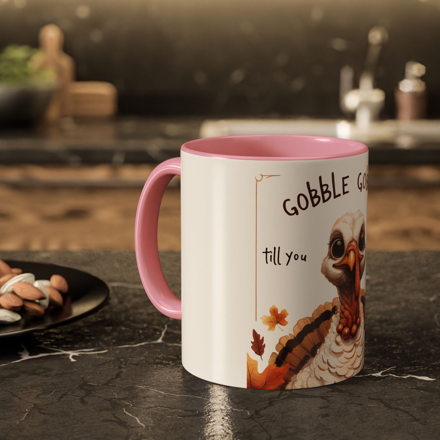 Mix cozy, aesthetic, and autumn-inspired sayings 🍁 Whimsical Thanksgiving Mug - Gobble Gobble Design