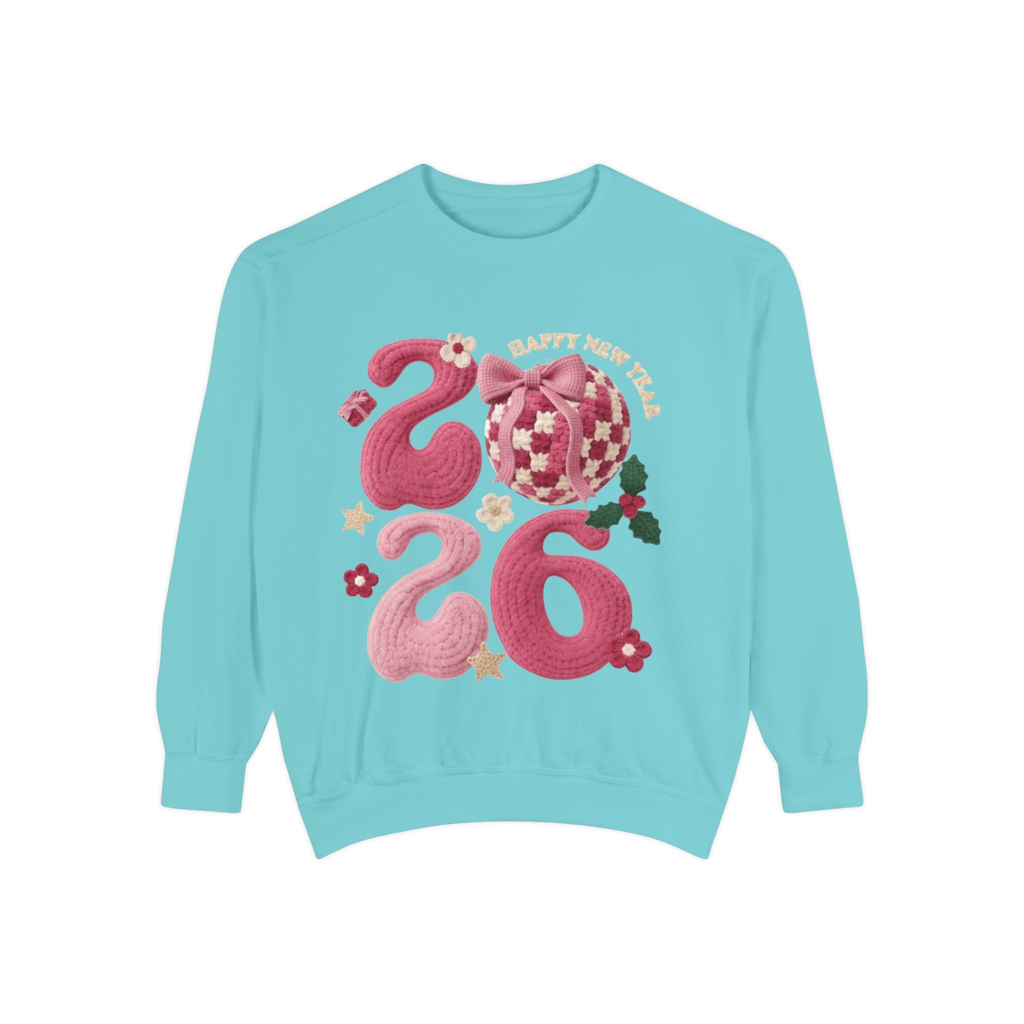 Happy New Year 2026 Sweater  Pink Festive Graphic Sweatshirt