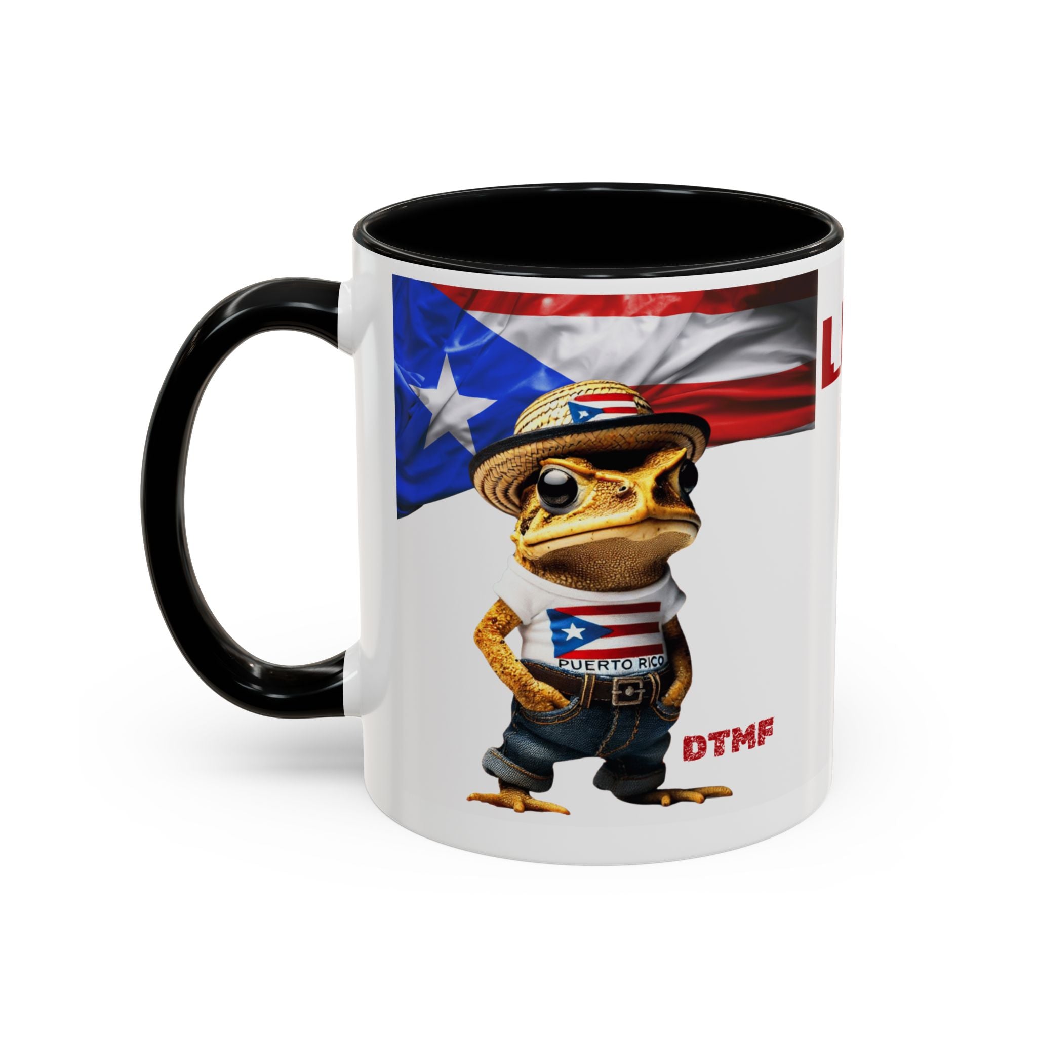Puerto Rican Frog Character Coffee Mug - Fun Accent Mug for Coffee Lovers