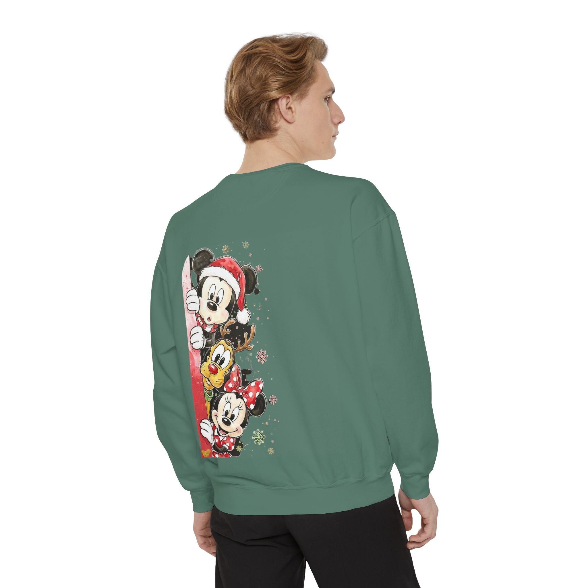 Christmas Disney Characters Sweatshirt  Mickey, Minnie & Pluto Holiday Crew Cartoon Christmas T-shirts and Sweaters