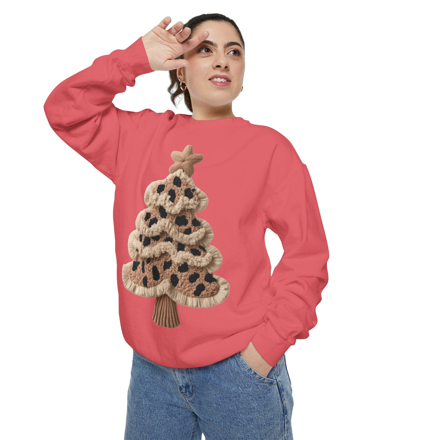 Leopard Knit Christmas Tree Sweatshirt unique festive designs and joyful
