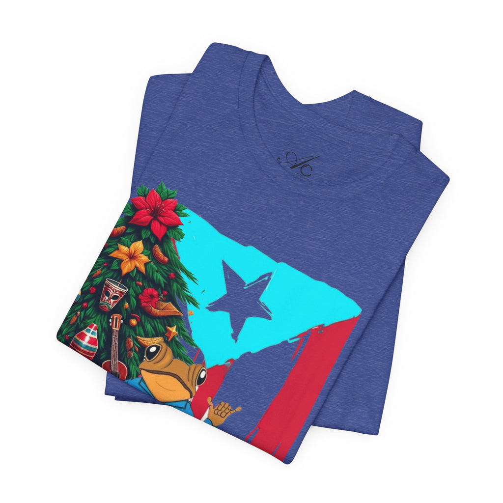 Puerto Rico Holiday T-Shirt  Coquí by Christmas Tree Graphic Puerto Rico’s Navidades