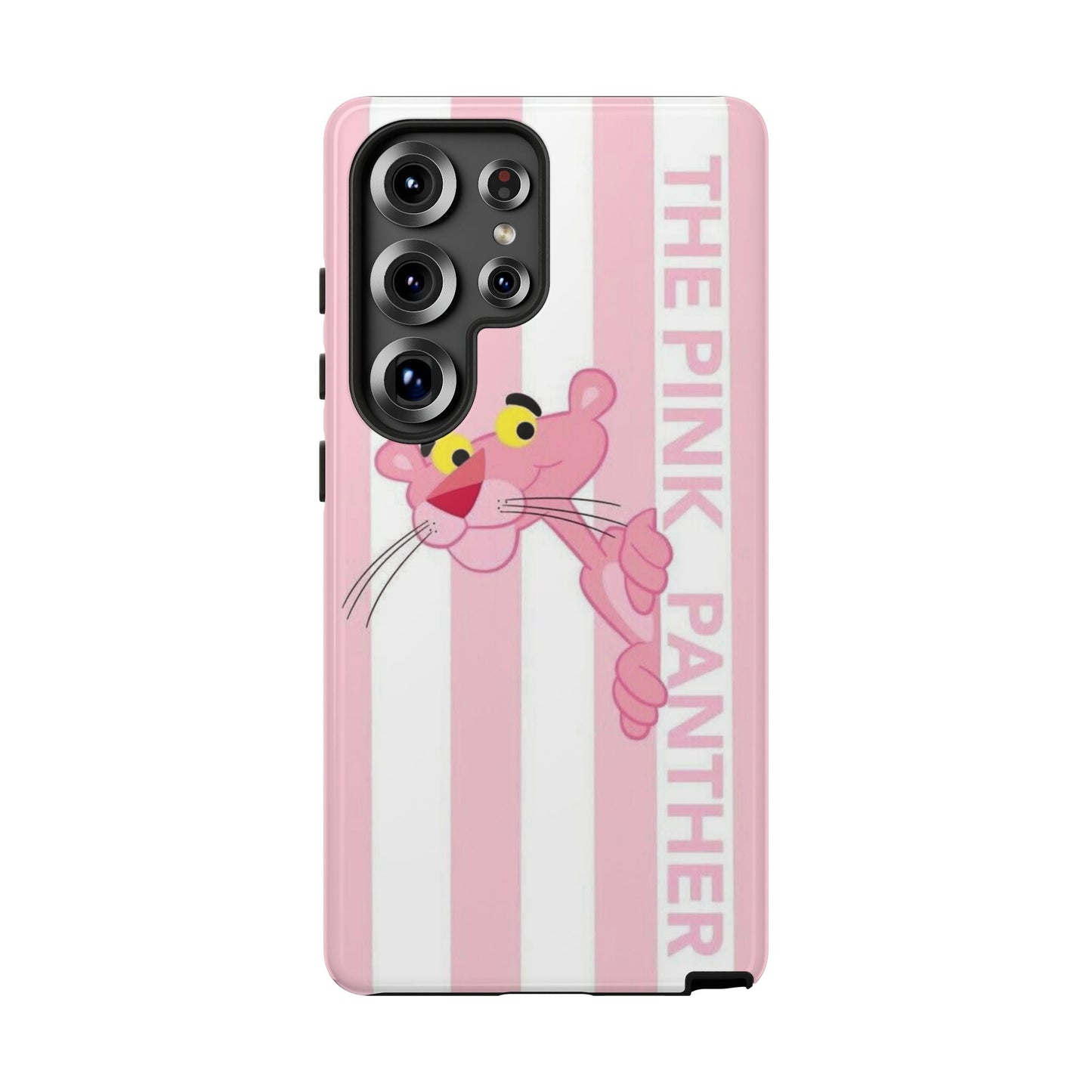 Pink Panther Tough Case Retro Striped Phone Case with "The Pink Panther" Design